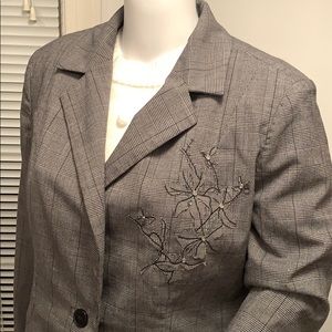 OSCAR DE LA RENTA PLAID BLAZER JACKET SIZE 10